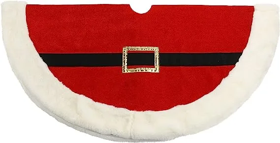 48" Red Santa Belt Tree Skirt 6 48" Red Santa Belt Tree Skirt - Image 4