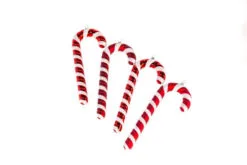 10" Red & White Candy Cane Ornament Set Of 4