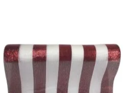 20" X 10 YD Red & White Mesh Ribbon