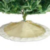 48" Champagne With White Fur Tree Skirt