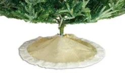 48" Champagne With White Fur Tree Skirt