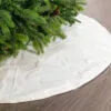48" White Iridescent Glitter Tree Skirt With Silver Edge Trim 1 48" White Iridescent Glitter Tree Skirt With Silver Edge Trim -Christmas decorations 0671402114