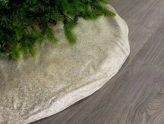 48" Gold & Silver Tree Skirt 3 48" Gold & Silver Tree Skirt