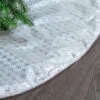 48" White & Silver Tree Skirt With Silver Edge Trim -Christmas decorations 0671402121