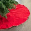 48" Red Velvet Tree Skirt With Gold Trim Edge -Christmas decorations 0671402126