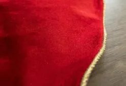 48" Red Velvet Tree Skirt With Gold Trim Edge -Christmas decorations 0671402126B