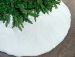 60" White Plush Tree Skirt
