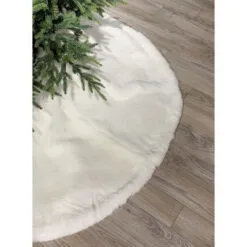 64" White Faux Fur Tree Skirt