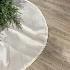 72" White Dupion Tree Skirt