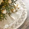 64" Metallic Dupion Beaded Snowflake Tree Skirt -Christmas decorations 0671402310