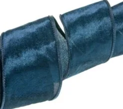4" X 10 YD Navy Blue Velvet Ribbon Set Of 3 -Christmas decorations 0671402414c