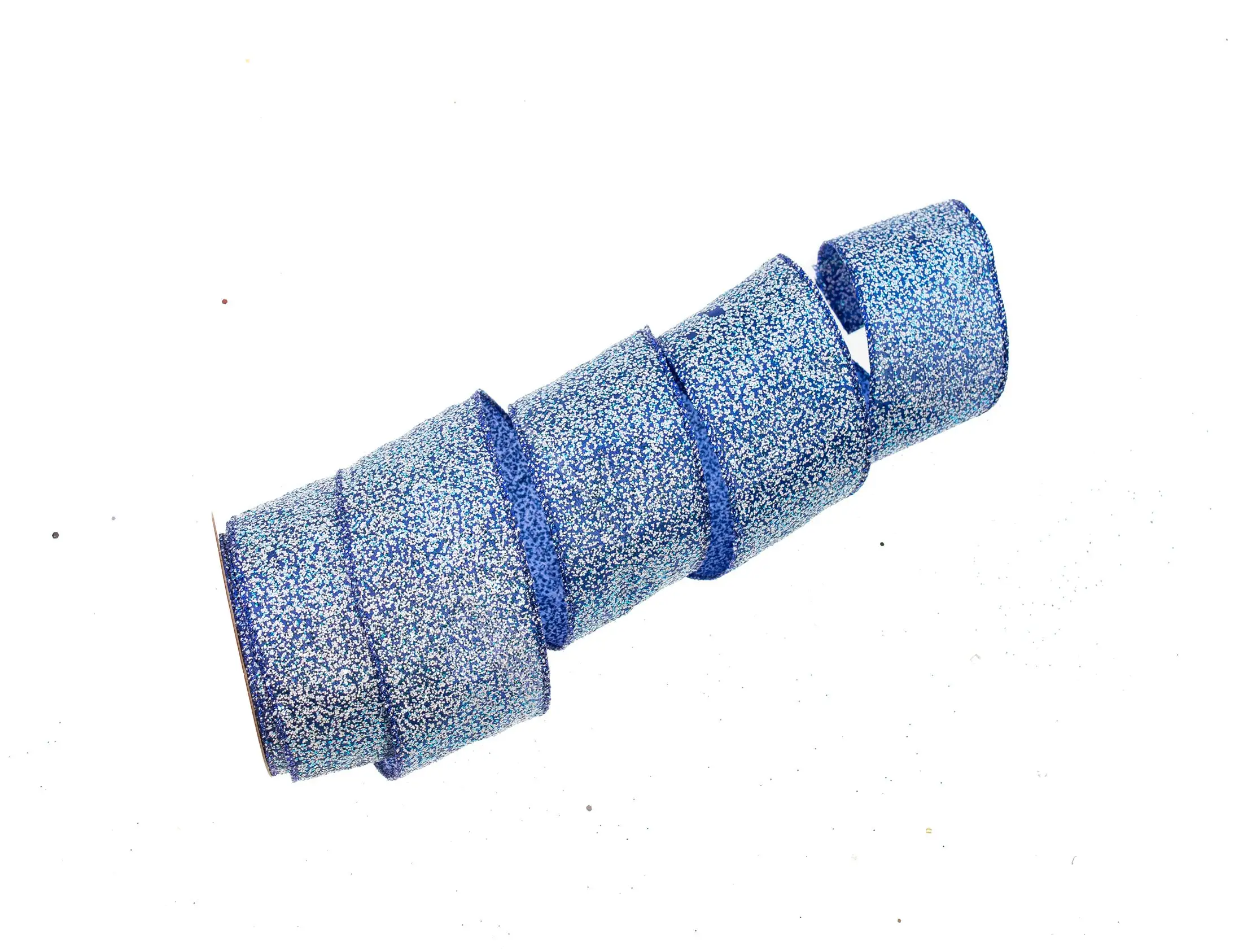 2.5" X 10 YD Blue Glitter Ribbon 3 2.5" X 10 YD Blue Glitter Ribbon