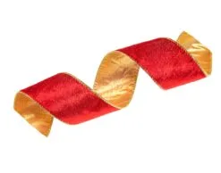 2.5" X 10 YD Red Ribbon With Gold Back Set Of 3