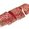4" X 10 YD Red & Gold Swirl Ribbon Set Of 3 2 4" X 10 YD Red & Gold Swirl Ribbon Set Of 3 -Christmas decorations 0671402507