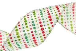 2.5" X 10 YD Polka Dots Ribbon Set Of 3 7 2.5" X 10 YD Polka Dots Ribbon Set Of 3 -Christmas decorations 0671402756B