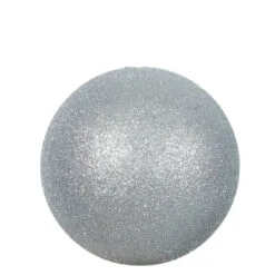 8" Silver Sequin Ball Set Of 4