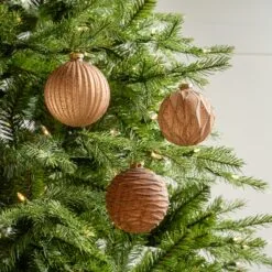 4" Copper Textured Glass Ball Set Of 12 5 4" Copper Textured Glass Ball Set Of 12 -Christmas decorations 0671404401