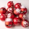 4" Red Santa Belt Glass Ball Set Of 12 -Christmas decorations 0671404403 1