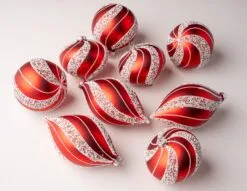 5" Red & White Assorted Set Of 9