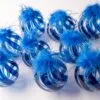 5" Blue Feathered Glass Ball Ornament Set Of 9 -Christmas decorations 0671404523 1
