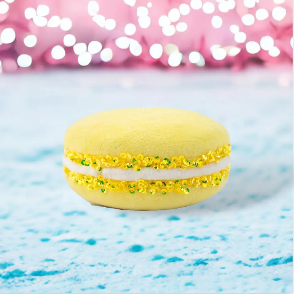 4" Yellow Macaron Set Of 4 3 4" Yellow Macaron Set Of 4