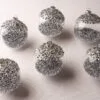5" Silver Glass With Glitter Ornament Set Of 6 -Christmas decorations 0671406016 1