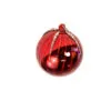 5" Red Glass Ball With White Beads Ornament Set Of 6 -Christmas decorations 0671406020