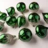 4" Shiny Green Glass Ornament Assorted Set Of 12 -Christmas decorations 0671406645 1