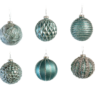 3" Blue Glass Assorted Set Of 12 -Christmas decorations 0671406703
