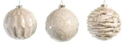 4" Glass White Ball Decorative Ornament Assorted Set Of 12 7 4" Glass White Ball Decorative Ornament Assorted Set Of 12 -Christmas decorations 0671406709A