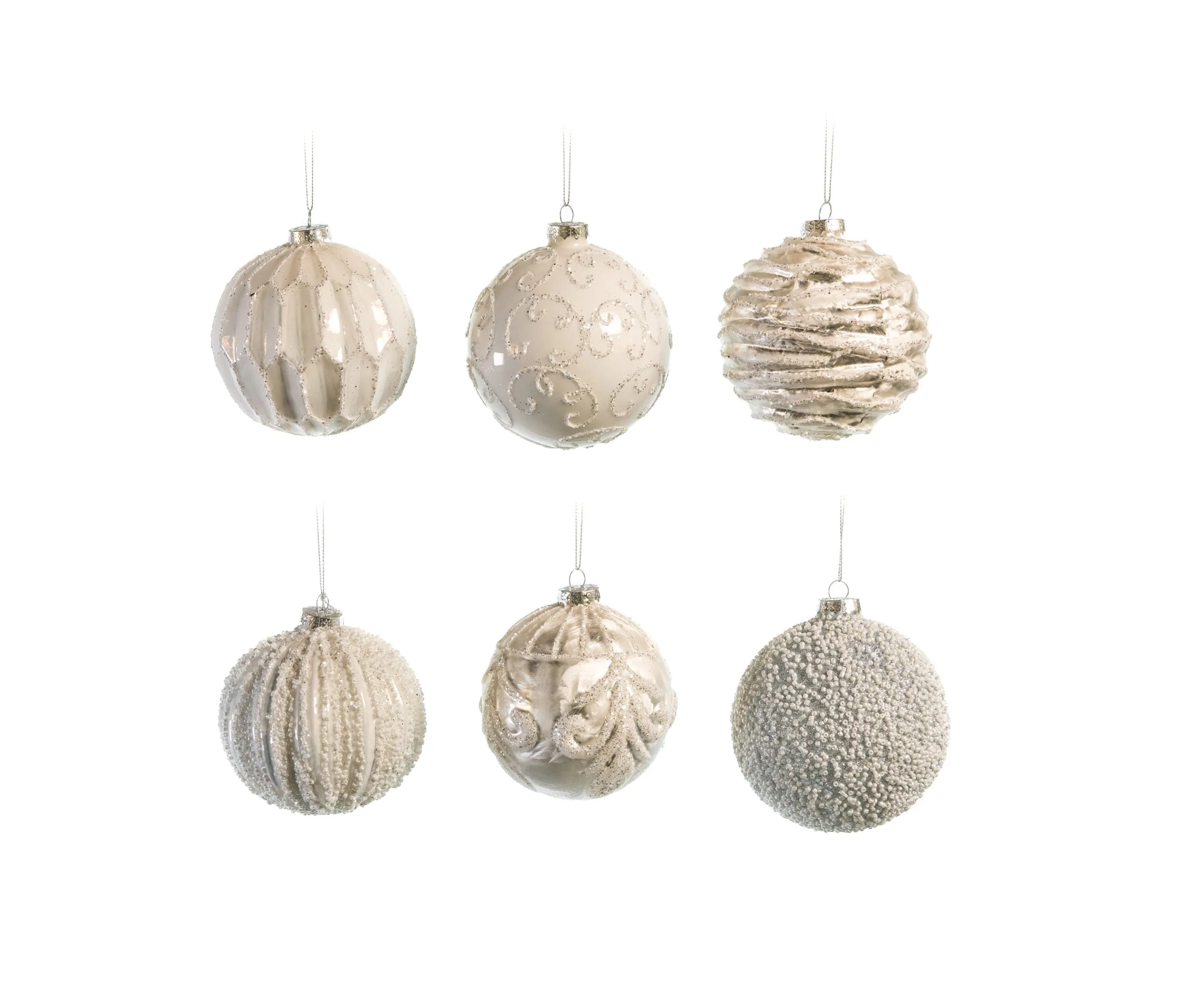 4" Glass White Ball Decorative Ornament Assorted Set Of 12 3 4" Glass White Ball Decorative Ornament Assorted Set Of 12