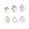 4" Crystal Silver & Glitter Ornament Assorted Set Of 12 2 4" Crystal Silver & Glitter Ornament Assorted Set Of 12 -Christmas decorations 0671406713