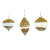 4" Crystal Gold Ornament With Gold Beads Set Of 12 -Christmas decorations 0671406723A