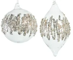 5" Crystal Beaded Ornament Assorted Set Of 9 -Christmas decorations 0671406741 2