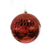 8" Red Lattice With Glitter Ball Set Of 4 1 8" Red Lattice With Glitter Ball Set Of 4 -Christmas decorations 0671406805W