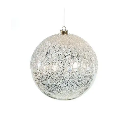8" Pewter Lattice With Glitter Ornament Set Of 4 3 8" Pewter Lattice With Glitter Ornament Set Of 4