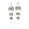 16" Crystal Finial With Glitter Ornament Set Of 2 2 16" Crystal Finial With Glitter Ornament Set Of 2 -Christmas decorations 0671406823