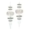 13" Crystal Finial With Glitter Ornament Set Of 2 2 13" Crystal Finial With Glitter Ornament Set Of 2 -Christmas decorations 0671406825