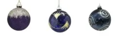 3" Midnight Blue Assorted Ornament Set Of 12 -Christmas decorations 0671406832