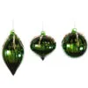 3" Shiny Green Glass Assorted Ornament Set Of 12 -Christmas decorations 0671406849 3