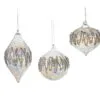 3" Iridescent Glass With Silver Glitter Assorted Set Of 12 -Christmas decorations 0671406850aa