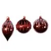 4" Shining Red With Red & Clear Beads Assorted Ornament Set Of 12 -Christmas decorations 0671406861 1