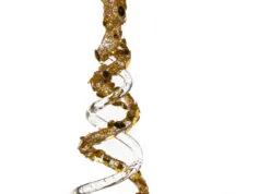 5-8" Clear & Gold Swirled Tree Assorted Ornament Set Of 12 -Christmas decorations 0671406903b