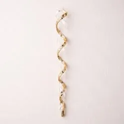 11" Clear & Gold Sprial Icicle Ornament Set Of 12