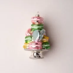 6" Macarons On A Plate Ornament Set Of 6