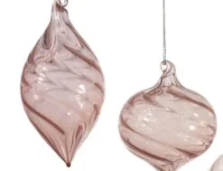 3" Pink Glass Assorted Ornament Set Of 12 -Christmas decorations 0671406911 2