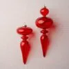 10" Red Finial Assorted Set Of 6 -Christmas decorations 0671406918 1