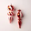 6" Red & White Assorted Finial Set Of 6 -Christmas decorations 0671406944 1