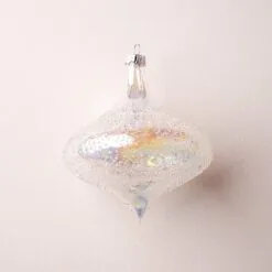 5" Iridescent Glass Beaded Final Set Of 12