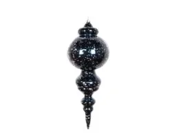 10" Navy Blue With Silver Finial Set Of 6